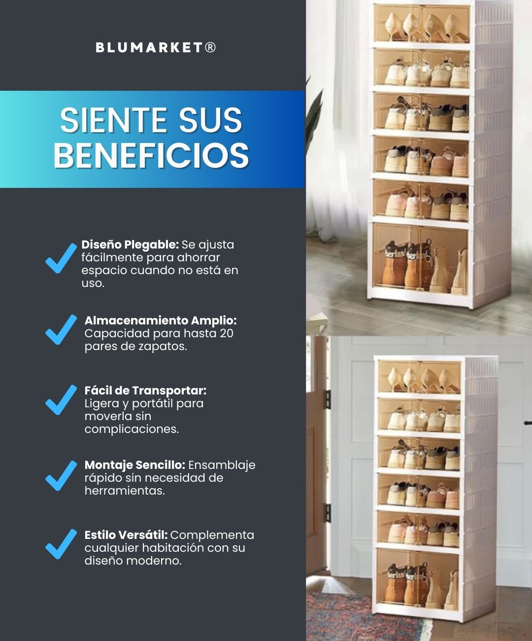 StackBox: Organizador de Zapatos Plegable