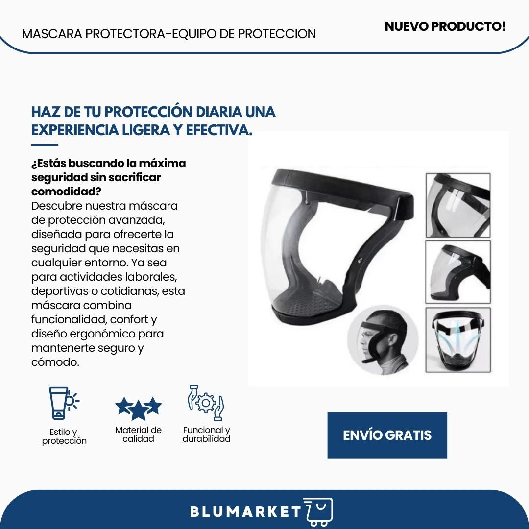 MaxView: Máscara protectora transparente anti-empañamiento